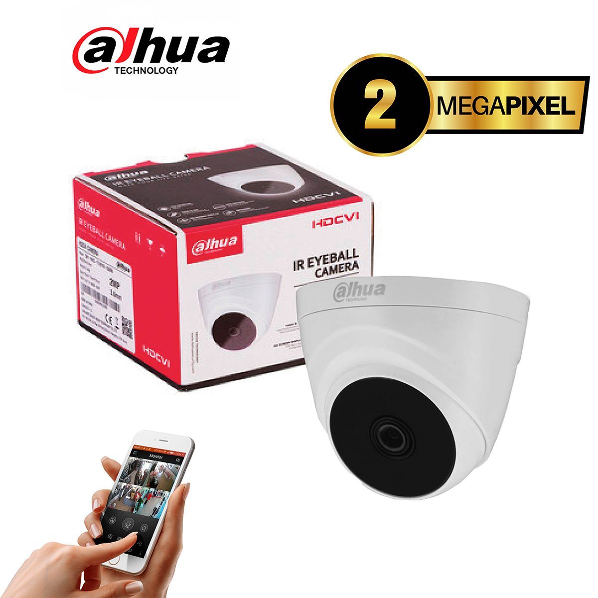 DAHUA - CAMARA DE SEGURIDAD DAHUA EN DOMO 2MP PARA DVR