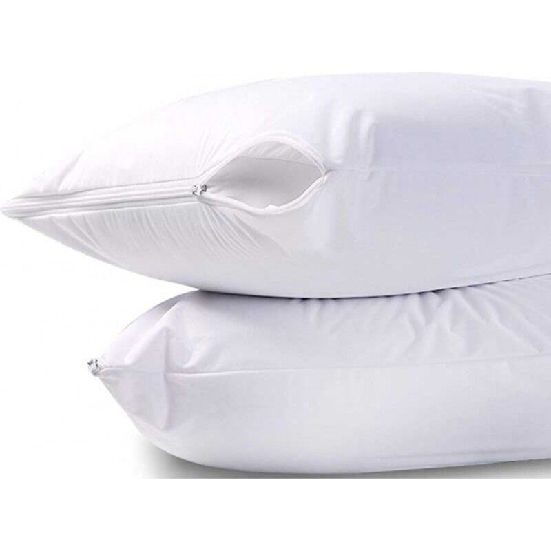 GENERICO - 2 Fundas De Almohada Con Cierre 50x75 cm Color Blanco Liso
