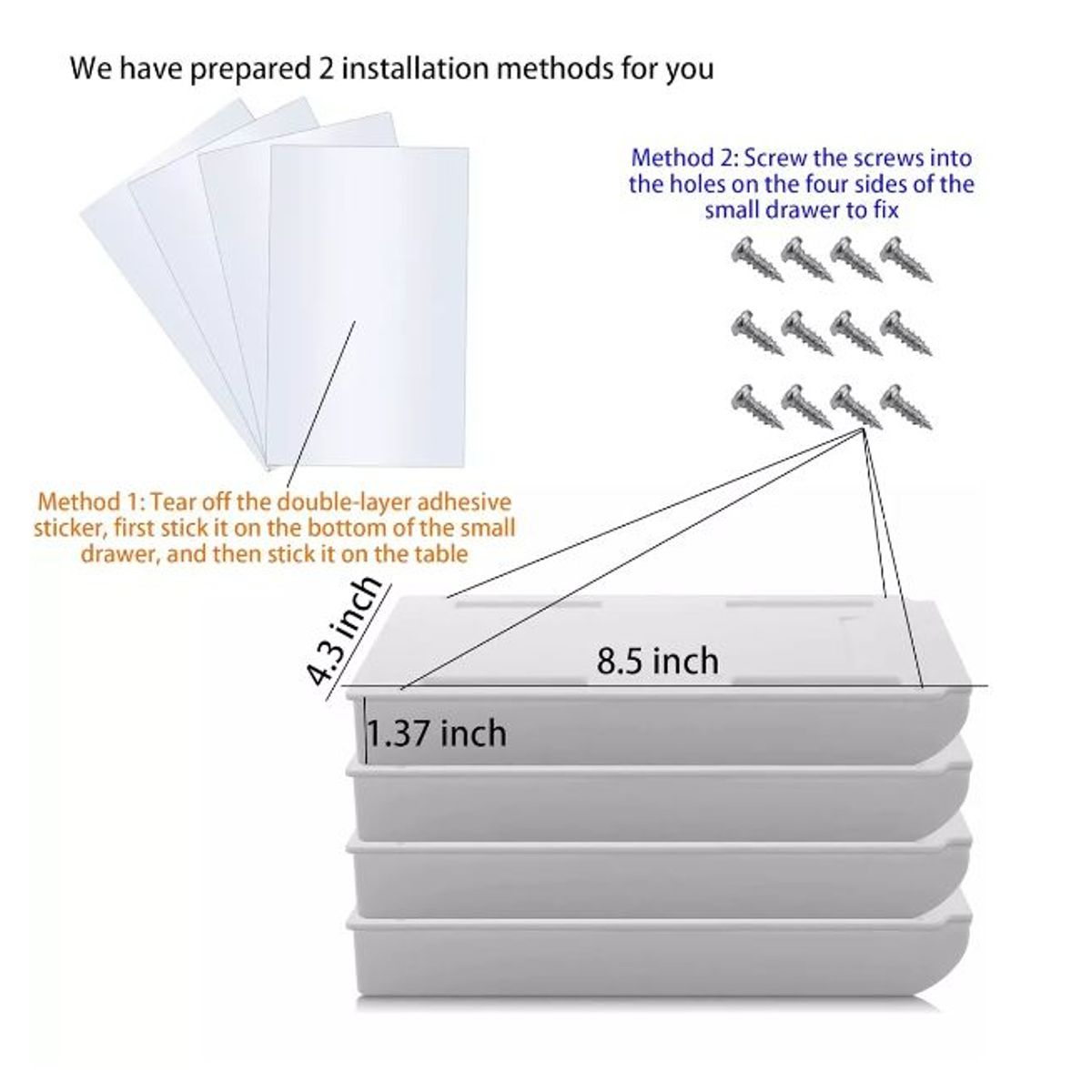 GENERICO - Cajon Oculto Organizador Autoadhesivo De Escritorio O Mesa