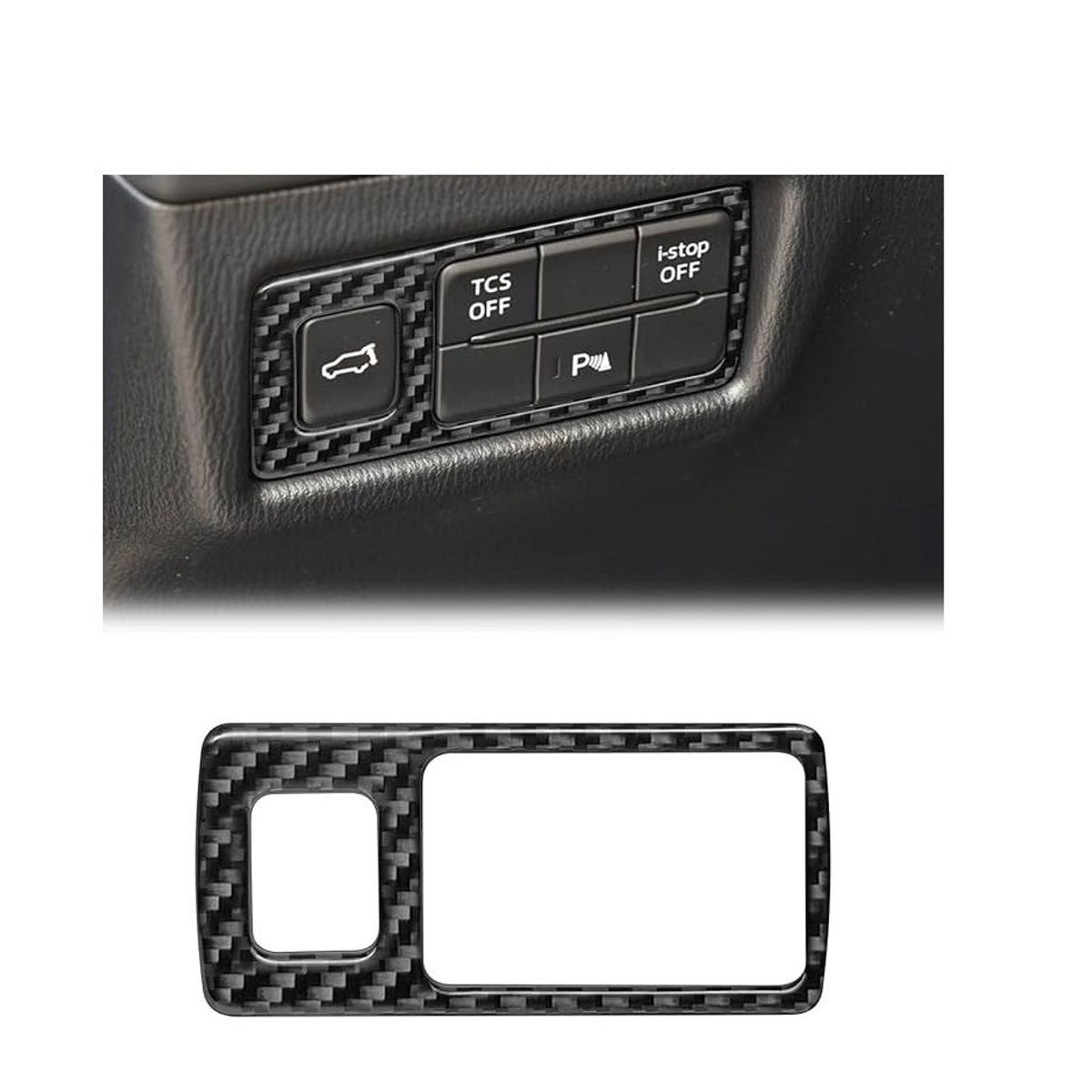 GENERICO - accesorios mazda cx5 cubierta control luces fibra carbon 2h