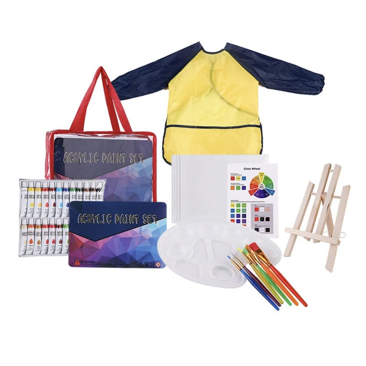 AGUGU STORE - Juego De Pintura Acrílico Para Niños 6 Lienzos  39 Piezas