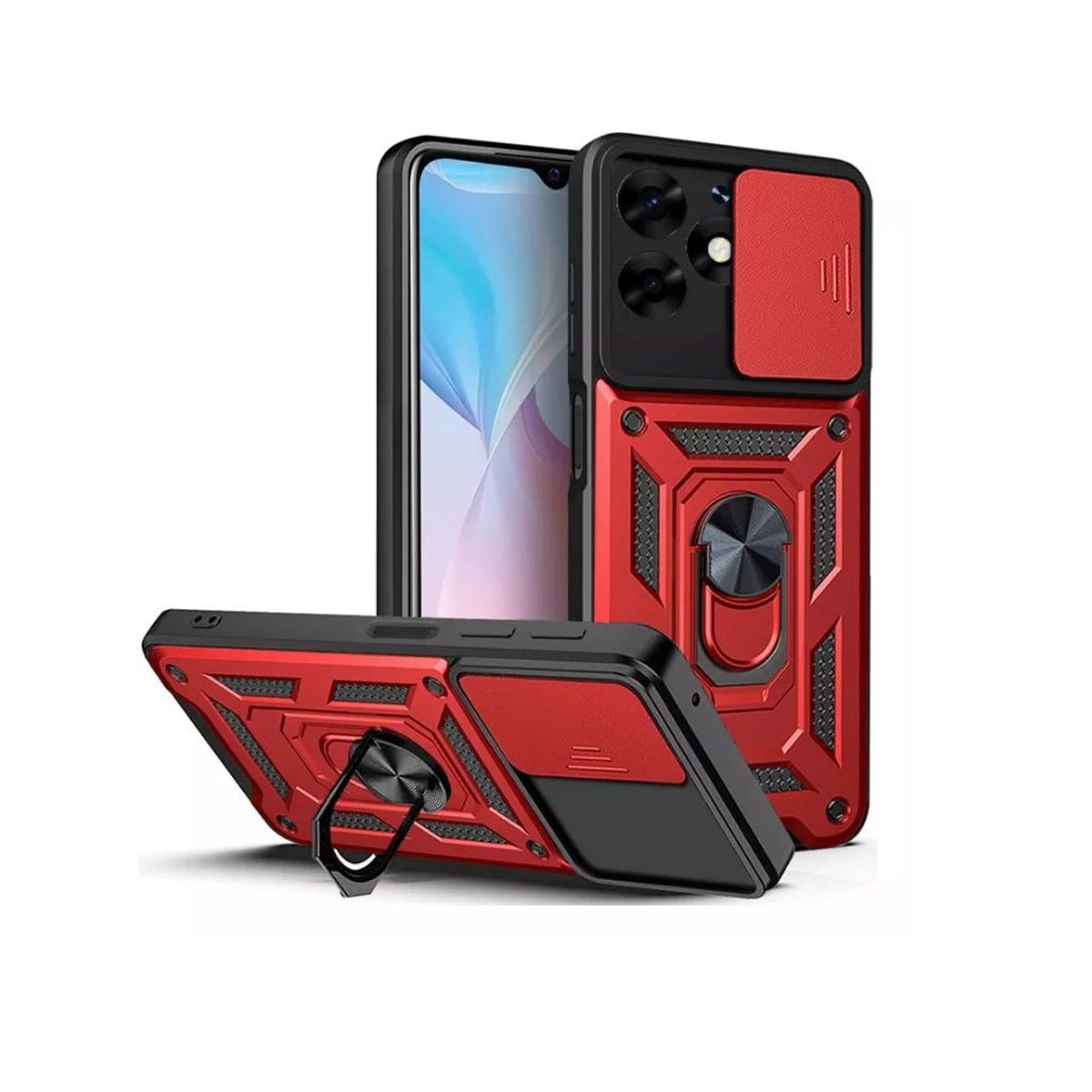 GENERICO - Funda Forro Armadura Con Soporte Anillo Para tecno spark go 2024