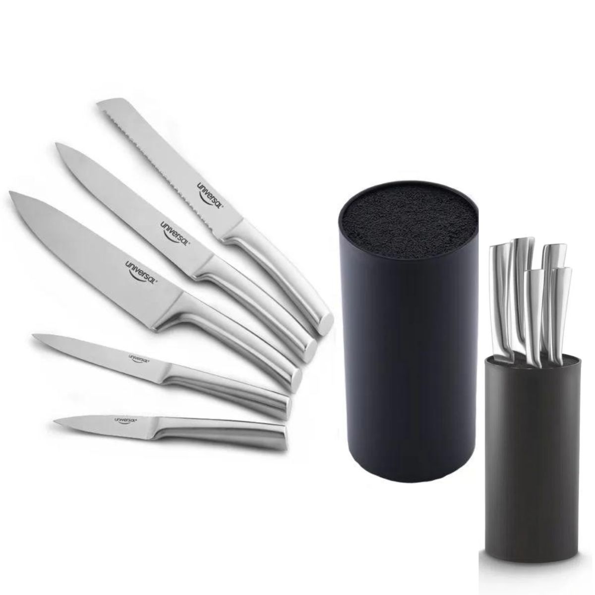 UNIVERSAL - Set Juego de Cuchillos 5 Piezas Acero Inoxidable Universal