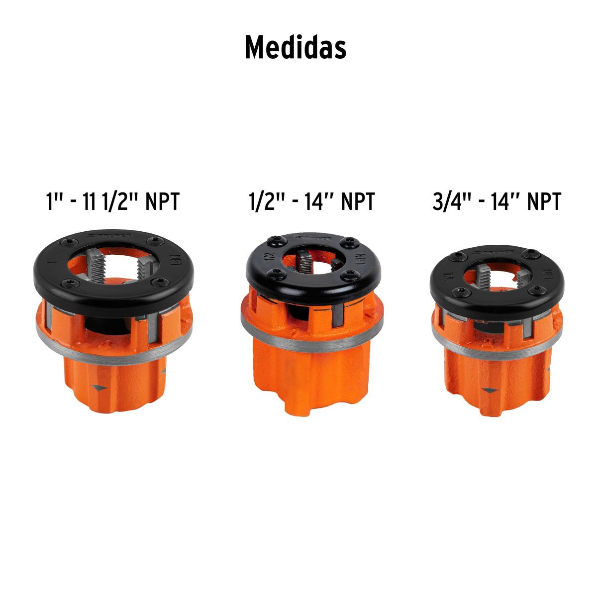 TRUPER - Juego De Tarraja 1/2 a 1" NPT 4 Piezas Truper 13070