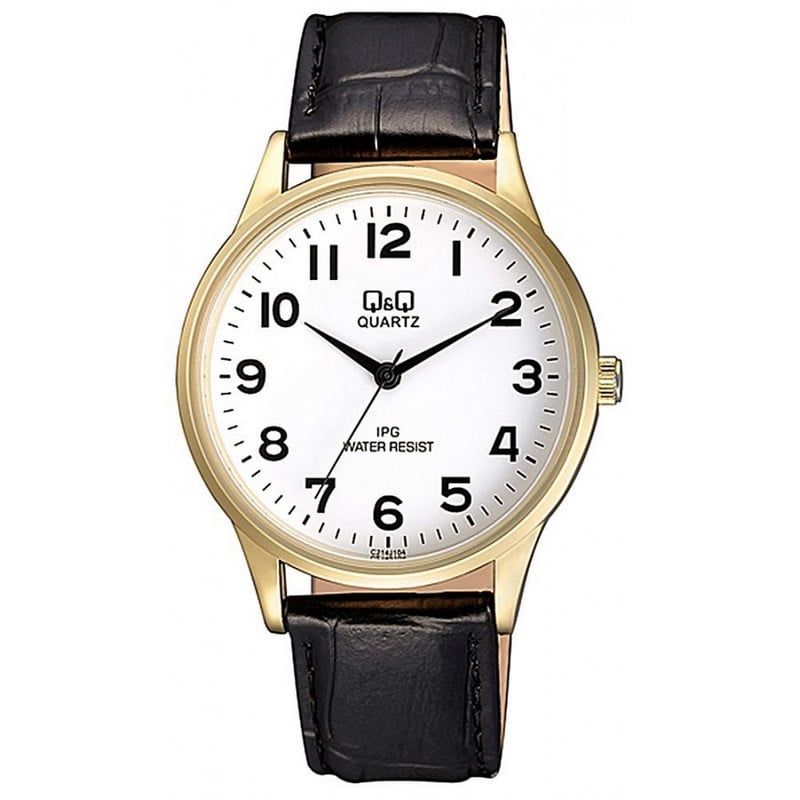 Q&Q - Reloj Hombre Qyq Qyq C214j104y Cuero Para Caballero+ Estuche_.