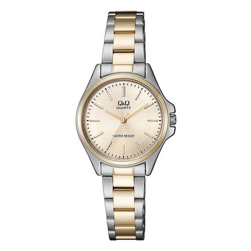 Q&Q - Reloj Para Mujer Qyq Q&q Qa07j400y Bicolor Acero + Estuche_.