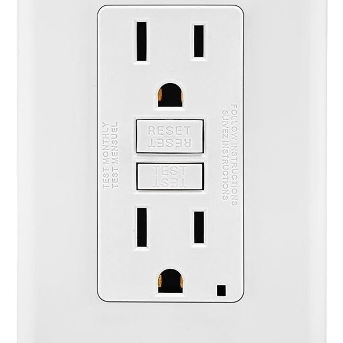 LEVITON - Tomacorriente Gfci Leviton Gfnt1-w Baños Y Zonas Húmedas