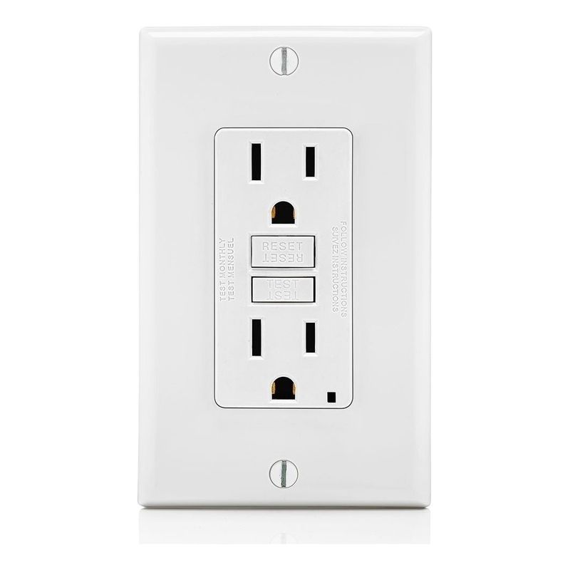 LEVITON - Tomacorriente Gfci Leviton Gfnt1-w Baños Y Zonas Húmedas
