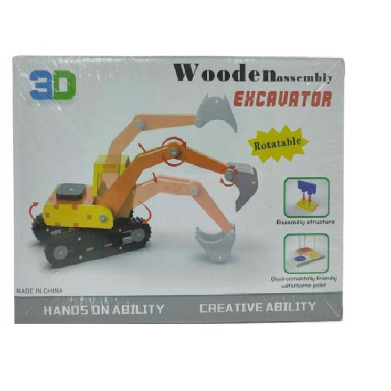 SWISSHOME DR HOFFMAN - JUEGO DE ROMPECABEZAS EN MADERA EN 3D RETROEXCAVADORA +6