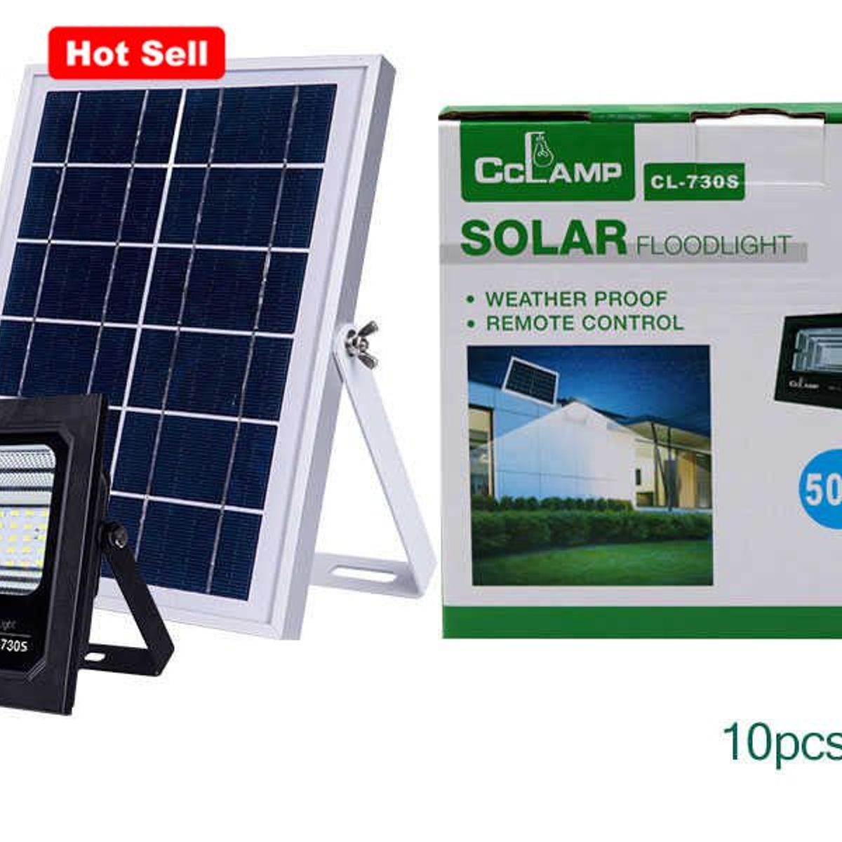 GENERICO - Lámpara Led Panel Solar Exterior 50w Recargable