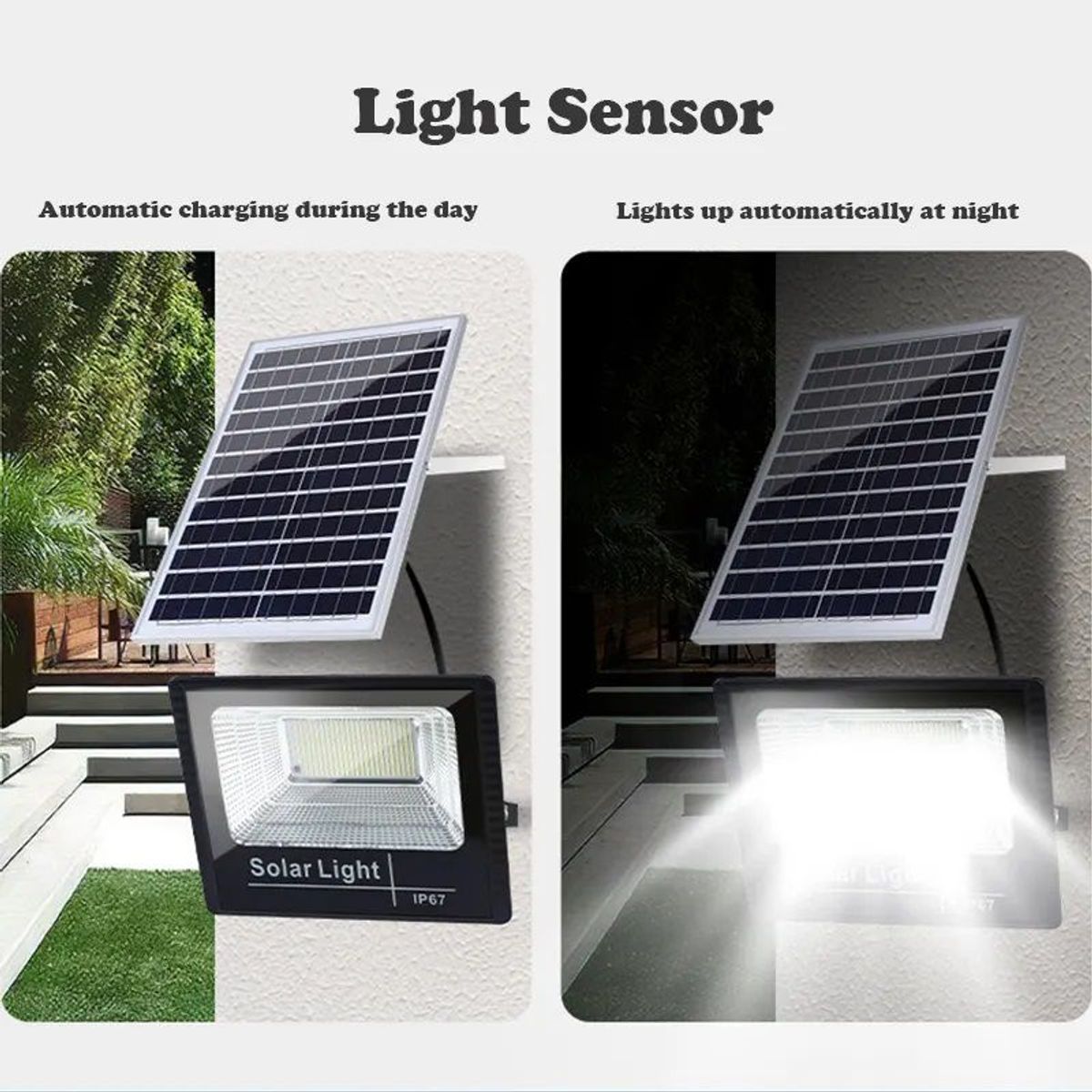 GENERICO - Lámpara Led Panel Solar Exterior 50w Recargable