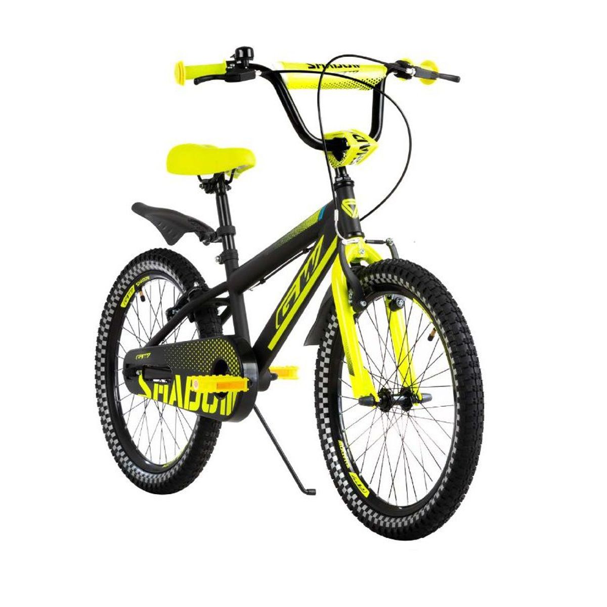 GW - Bicicleta Infantil GW Rin 20 Pulgadas Negro Amarillo