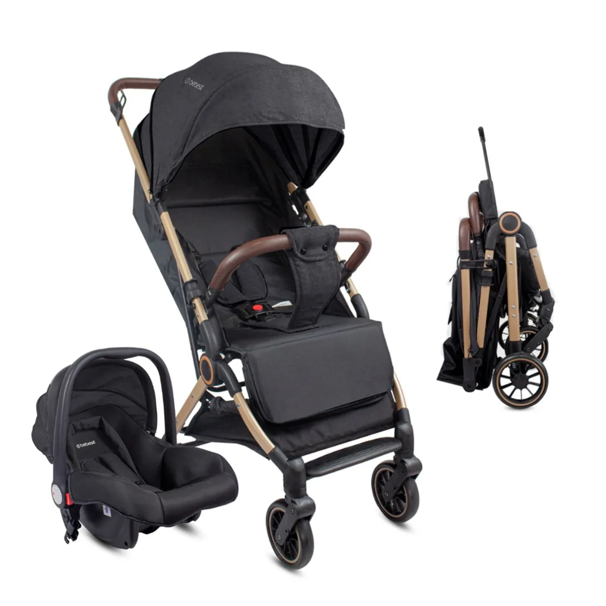 BEBESIT - Coche Bebé Travel System Compacto Micro Negro Bebesit