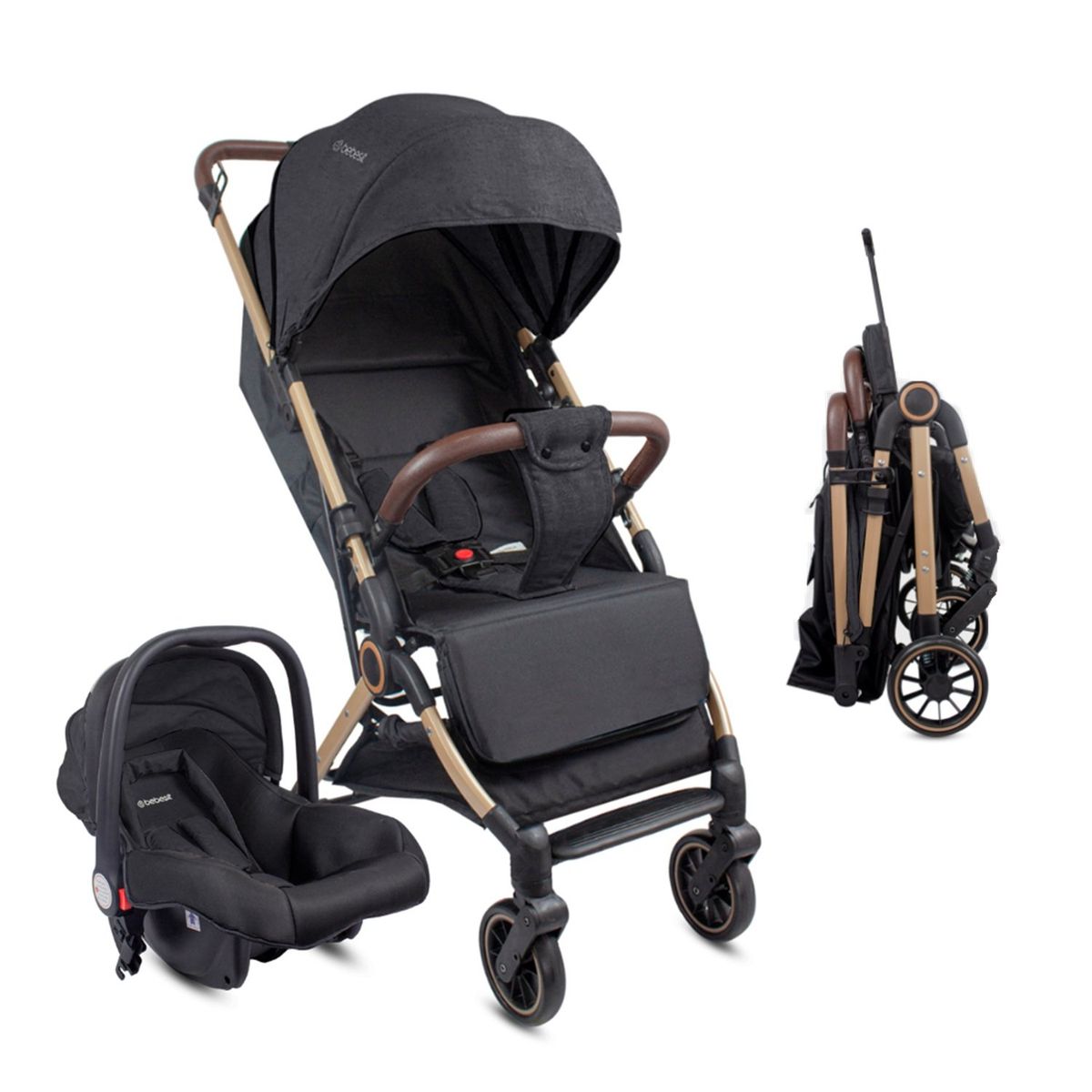 BEBESIT - Coche Bebé Travel System Compacto Micro Negro Bebesit