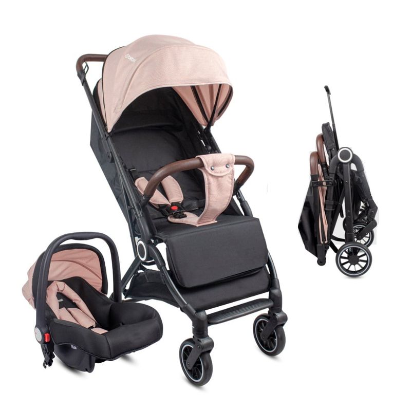 BEBESIT - Coche Bebé Travel System Compacto Micro Rosa Bebesit