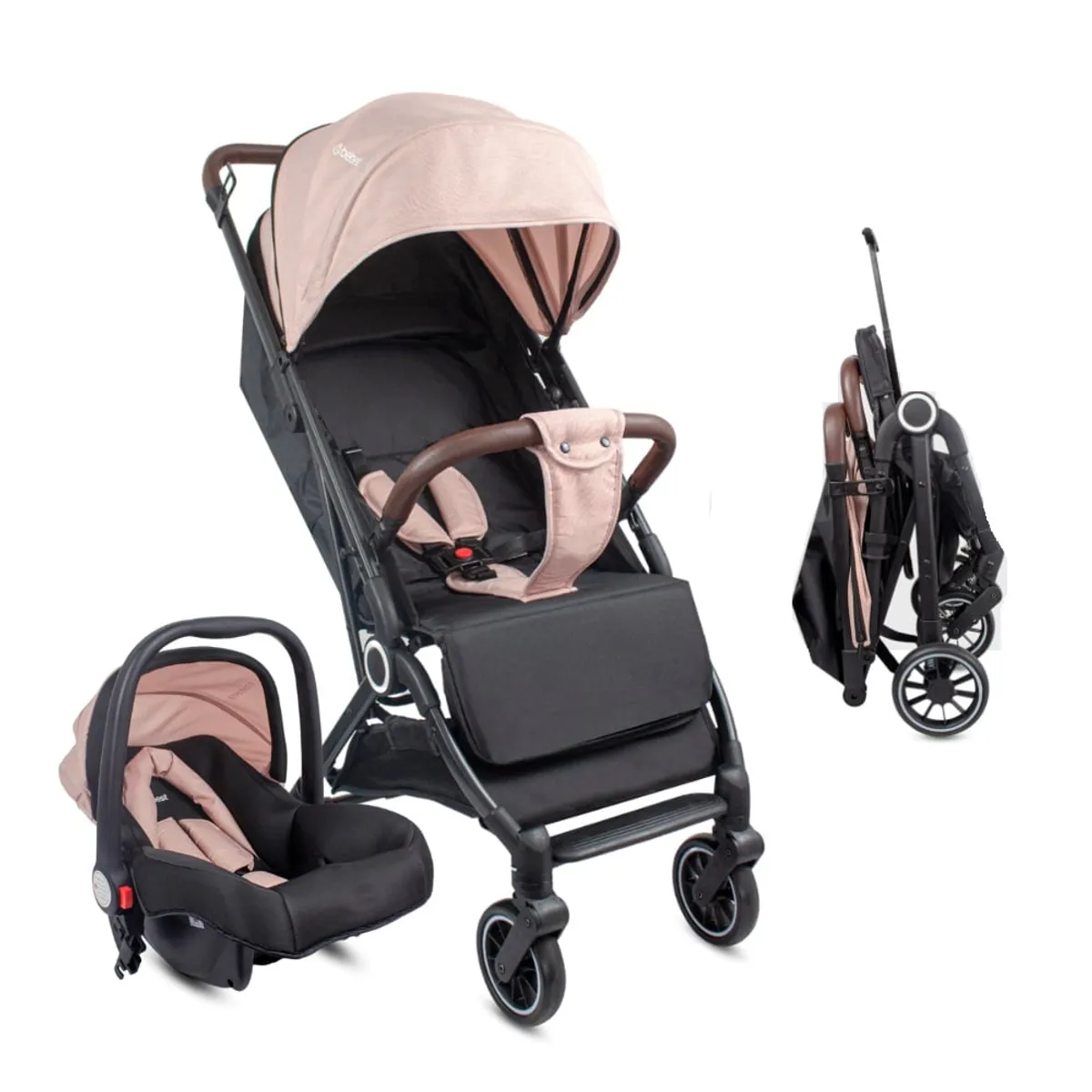 BEBESIT - Coche Bebé Travel System Compacto Micro Rosa Bebesit
