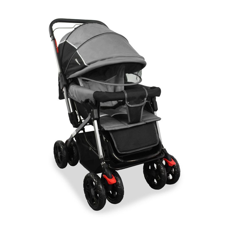 BEBESIT - Coche Reversible para Bebé Roma Negro  Plegado 2 movimientos