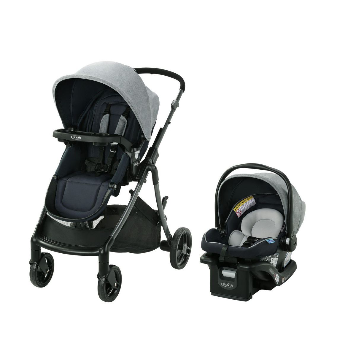 GRACO - Coche Bebe Moisés + Portabebés Graco Travel System Nash