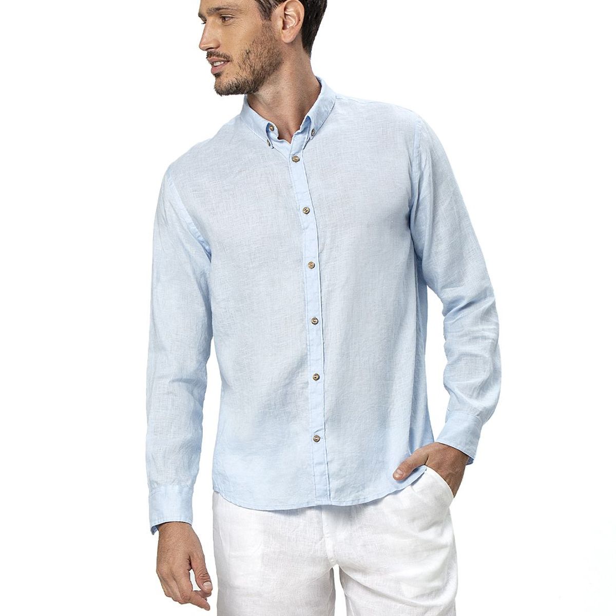 ONDA DE MAR - Camisa Onda De Mar Azul Odmlinshirtdblue