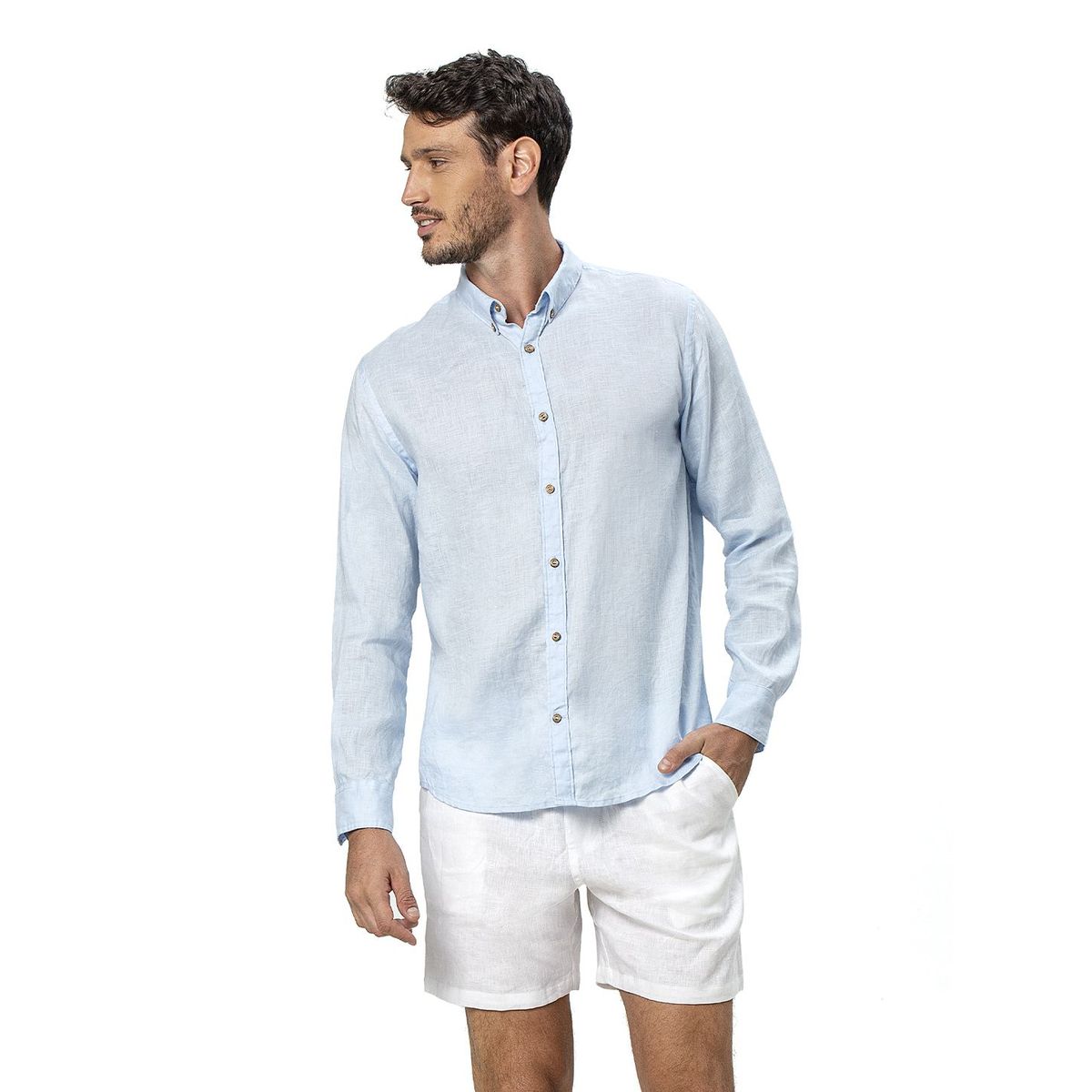 ONDA DE MAR - Camisa Onda De Mar Azul Odmlinshirtdblue
