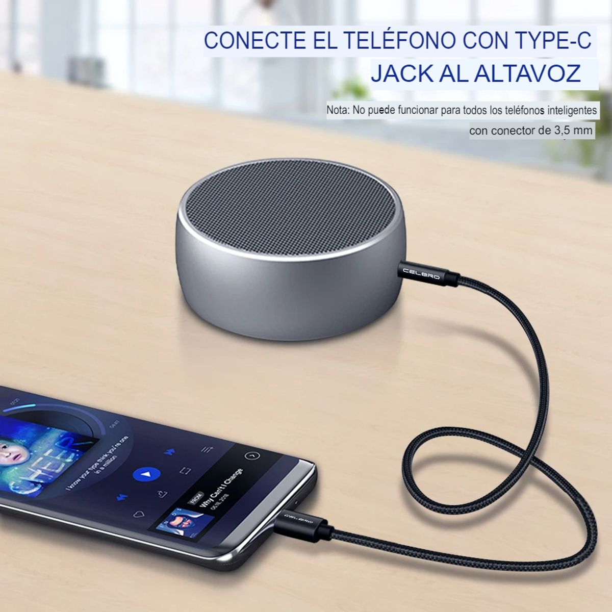 GENERICO - Cable de audio celbro Usb tipo C a Auxiliar de 35mm de 1m