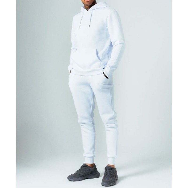 URBAN PLUS - sudadera hombre blanca unicolor 2 piezas