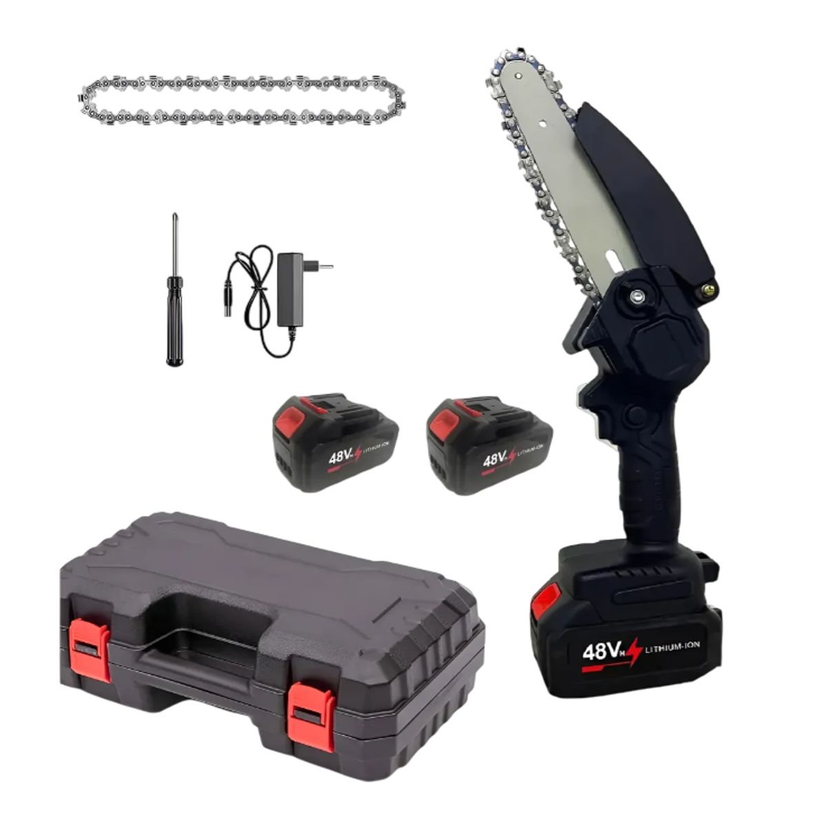 GENERICO - Mini Motosierra De 6 Pulgadas Recargable 2 Baterias