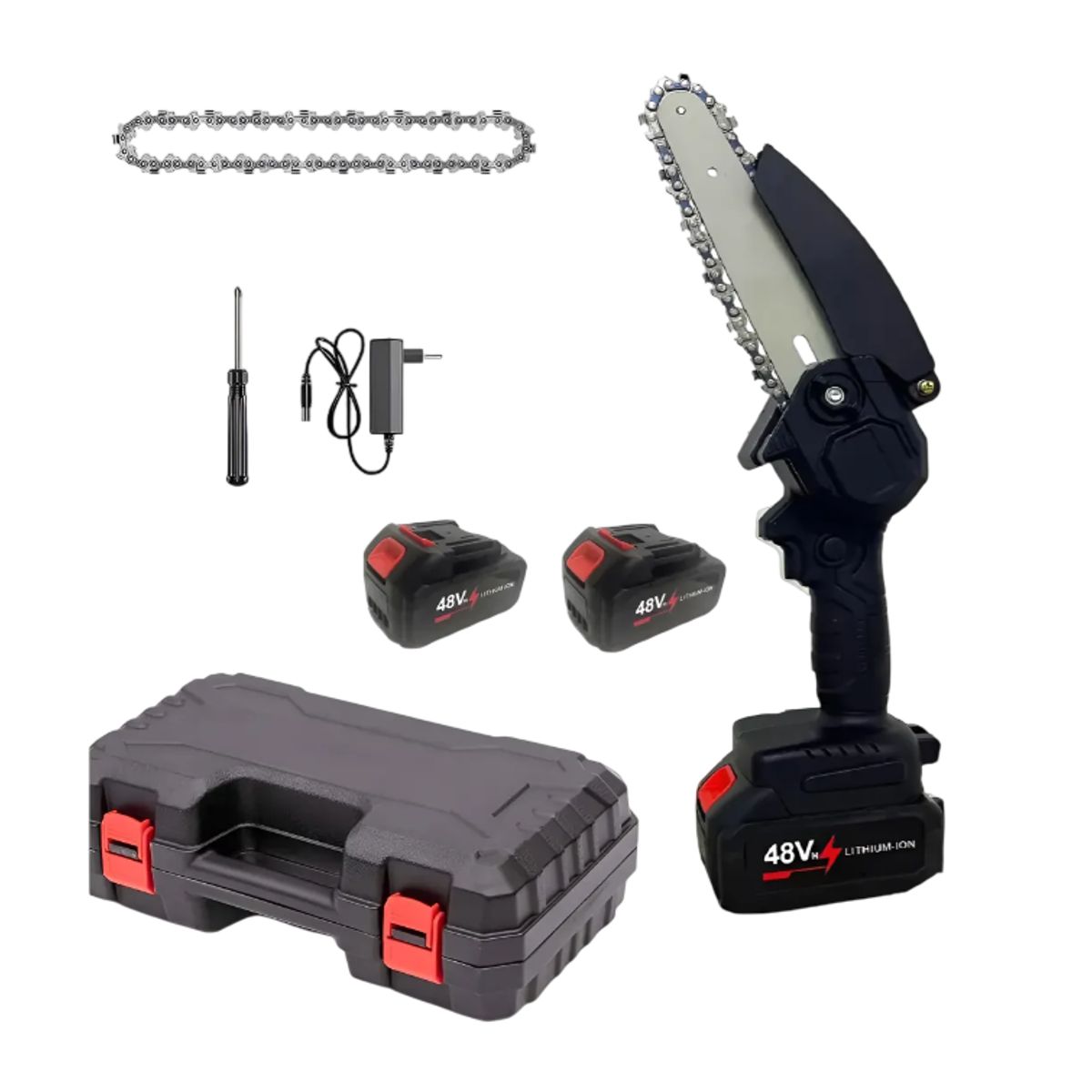 GENERICO - Mini Motosierra De 6 Pulgadas Recargable 2 Baterias