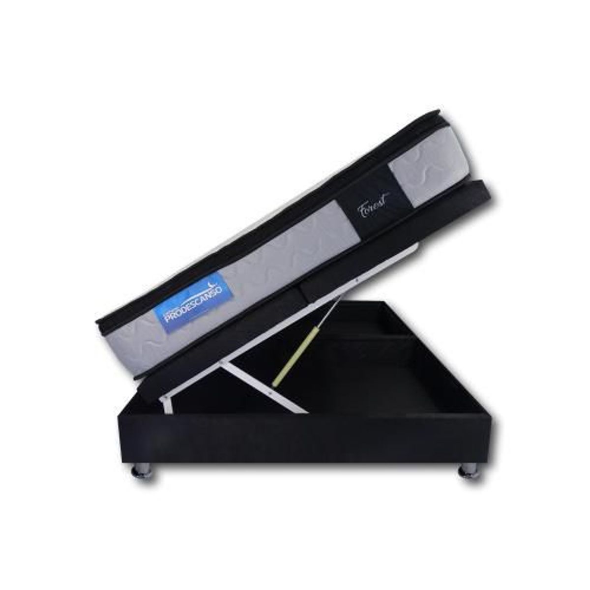 PRODESCANSO - BASE CAMA BAÚL EN MICROFIBRA DE PRODESCANSO - SEMIDOBLE NEGRO