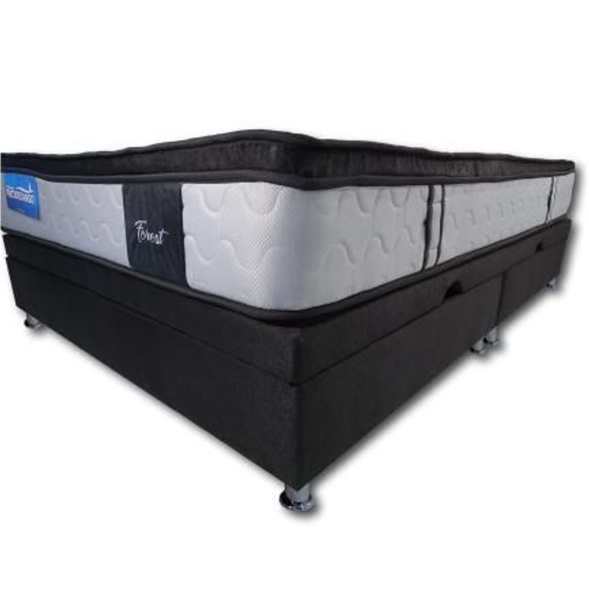 PRODESCANSO - BASE CAMA BAÚL EN MICROFIBRA DE PRODESCANSO - SEMIDOBLE NEGRO