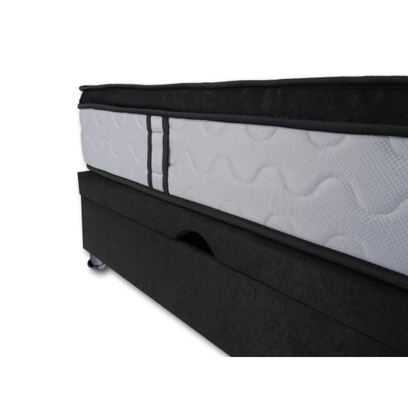 PRODESCANSO - BASE CAMA BAÚL EN MICROFIBRA DE PRODESCANSO -  QUEEN NEGRO
