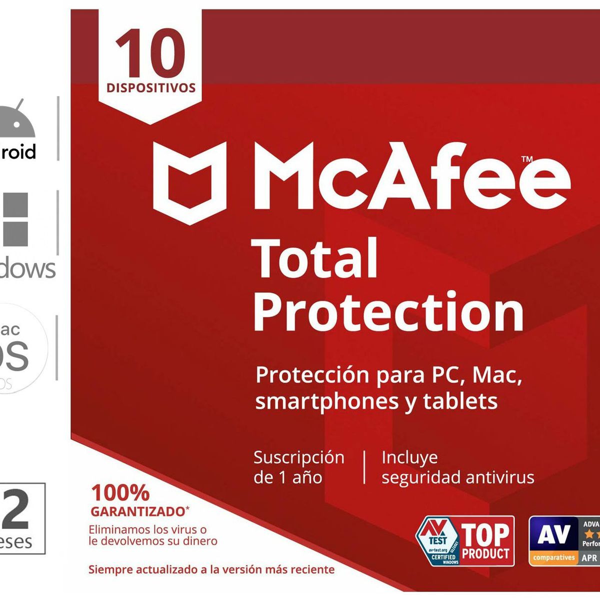 MCAFEE - Antivirus McAfee Total Proteccion 10 Dispositivos 12 Meses