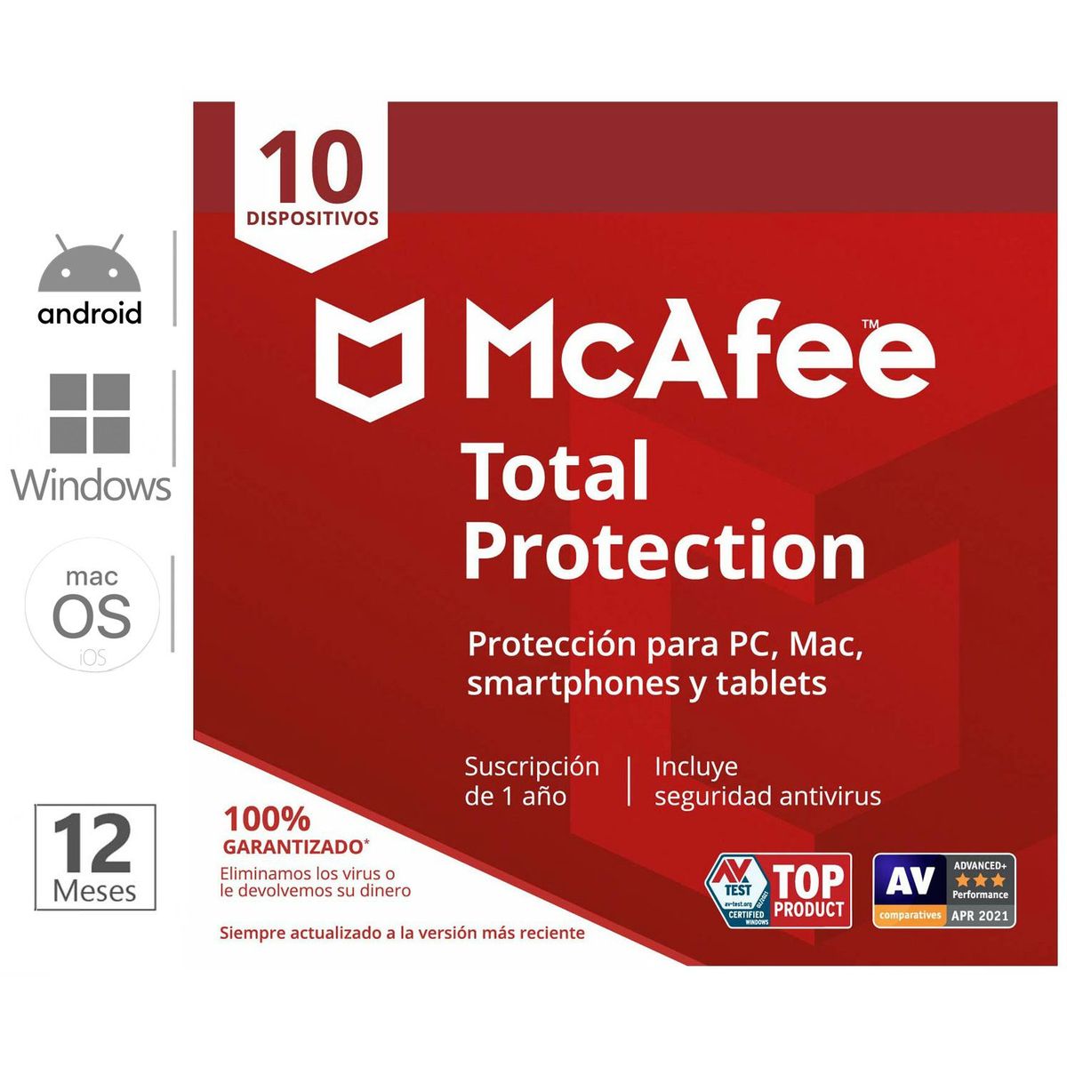 MCAFEE - Antivirus McAfee Total Proteccion 10 Dispositivos 12 Meses