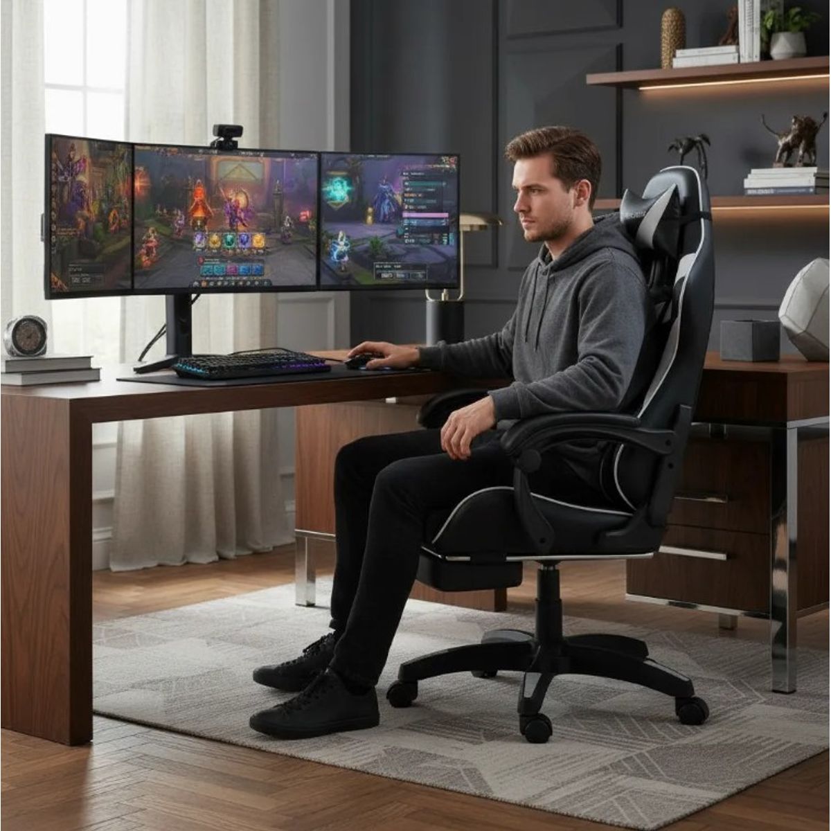 ERGONOMUS - Silla Gamer Pro Ergonomica Reclinable giratoria Oficina Escritorio
