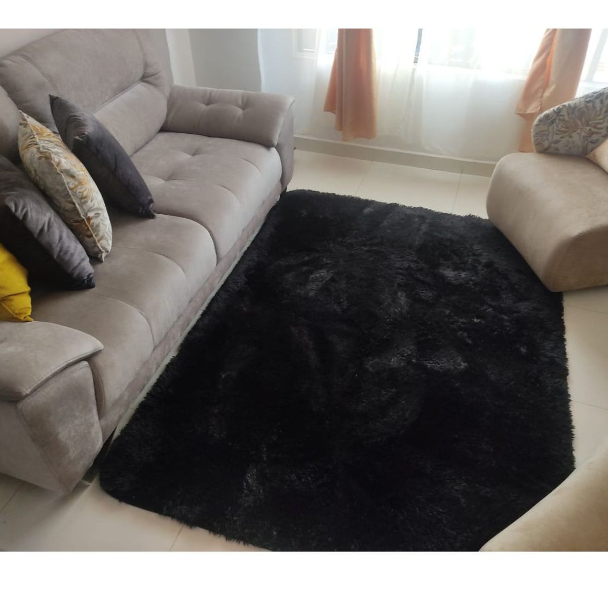 HOME - Alfombra Grande Tapete Peludo para sala 200 x 150cm Decoracion Hogar