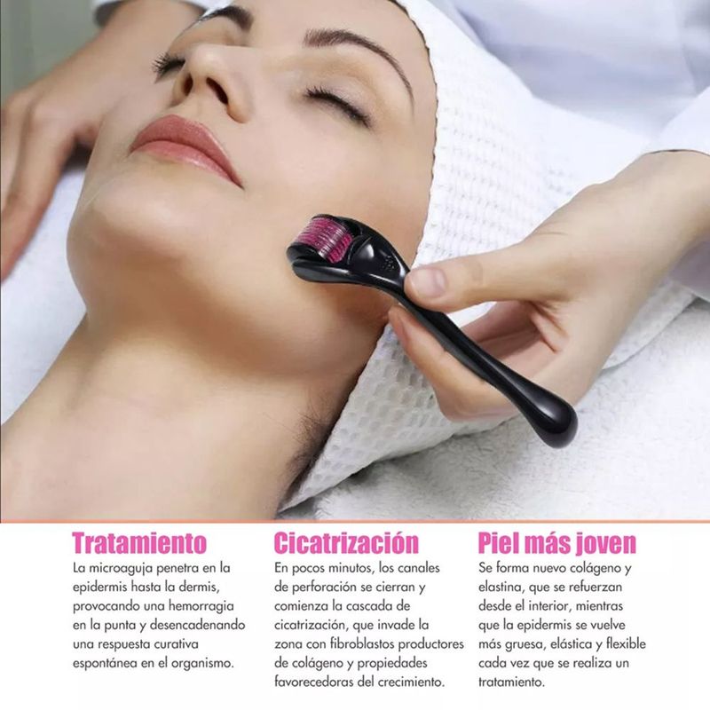 Derma roller Facial de belleza microagujas con 540 pines