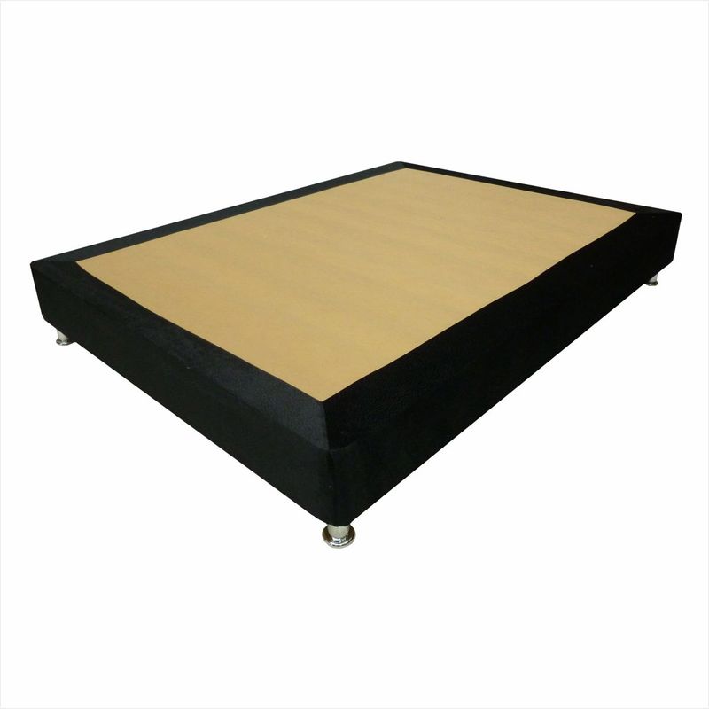 PRODESCANSO - Base cama doble en microfibra - 140 x 190 x 28 - NEGRO
