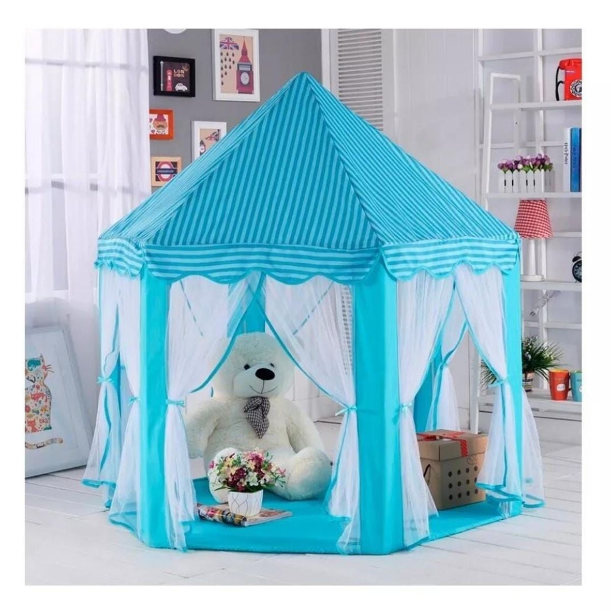 INFANTILES CAJUROMIX - Carpa Castillo Velo azul mas obsequios