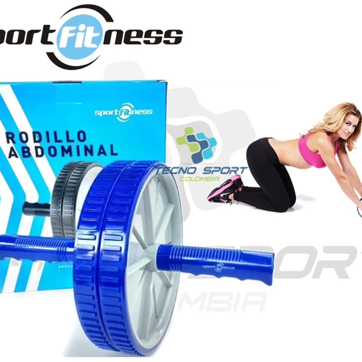 SPORT FITNESS - Rueda Abdominal Sportfitness Rodillo Ejercicio Gimnasio Gym
