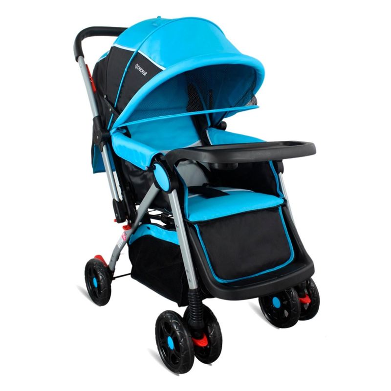 BEBESIT - Coche Reversible para Bebé Napoli Azul   Plegado 2 movimientos