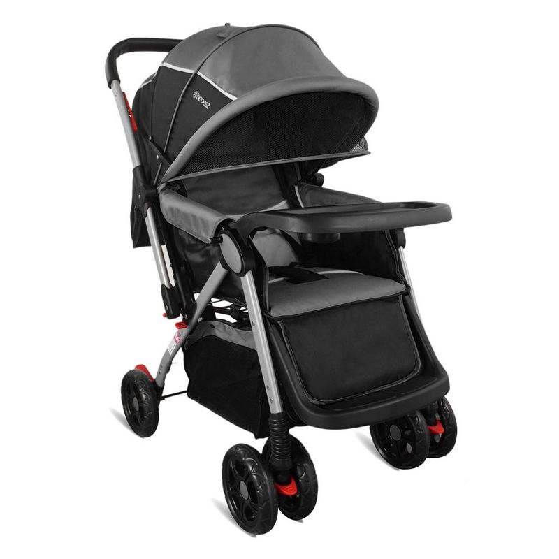 BEBESIT - Coche Reversible para Bebé Napoli Negro  Plegado 2 movimientos