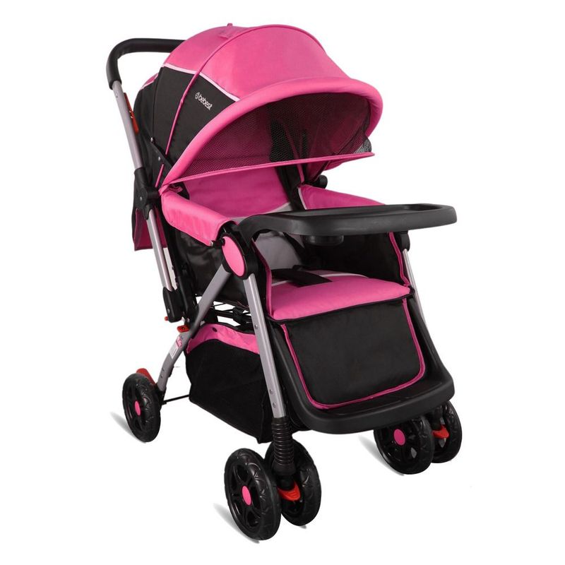 BEBESIT - Coche Reversible para Bebé Napoli Rosa   Plegado 2 movimientos