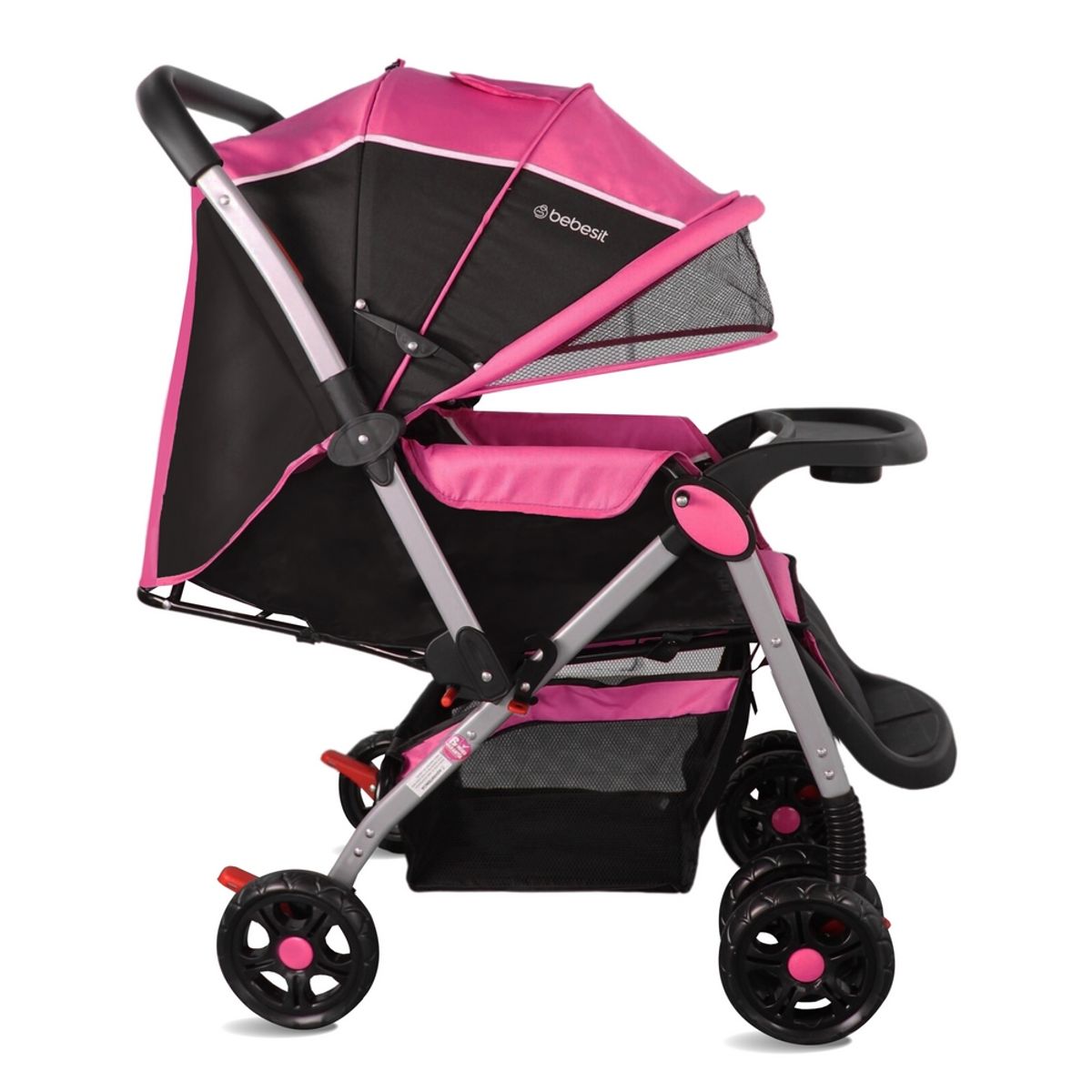 BEBESIT - Coche Reversible para Bebé Napoli Rosa  Plegado 2 movimientos
