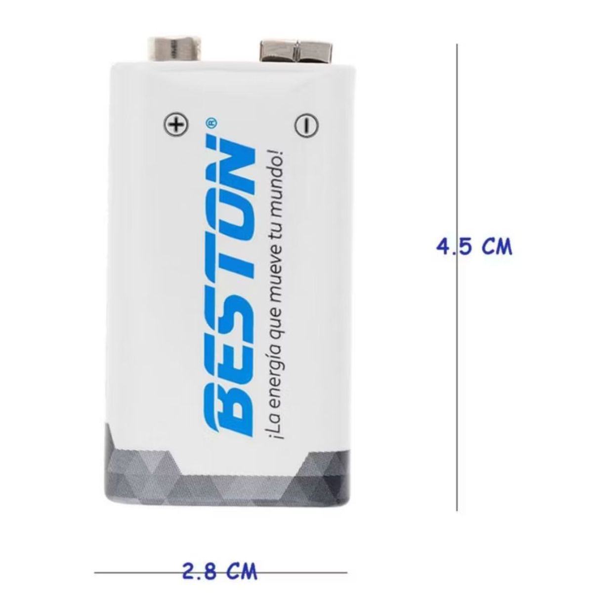 BESTON - 1 Pila Batería Cuadrada Beston Recargable 9v