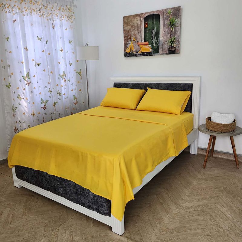 HOGARETO - Juego de Sábanas Cama Sencilla  Amarilla 3270