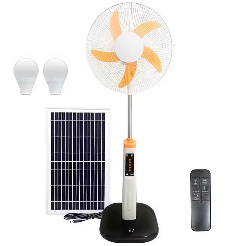 ONE PIXEL - Ventilador Solar Luz Led Puerto Carga Celular Control + Bombillos