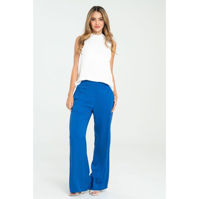 RAGGED - Pantalon palazzo mai Azul rey Ragged