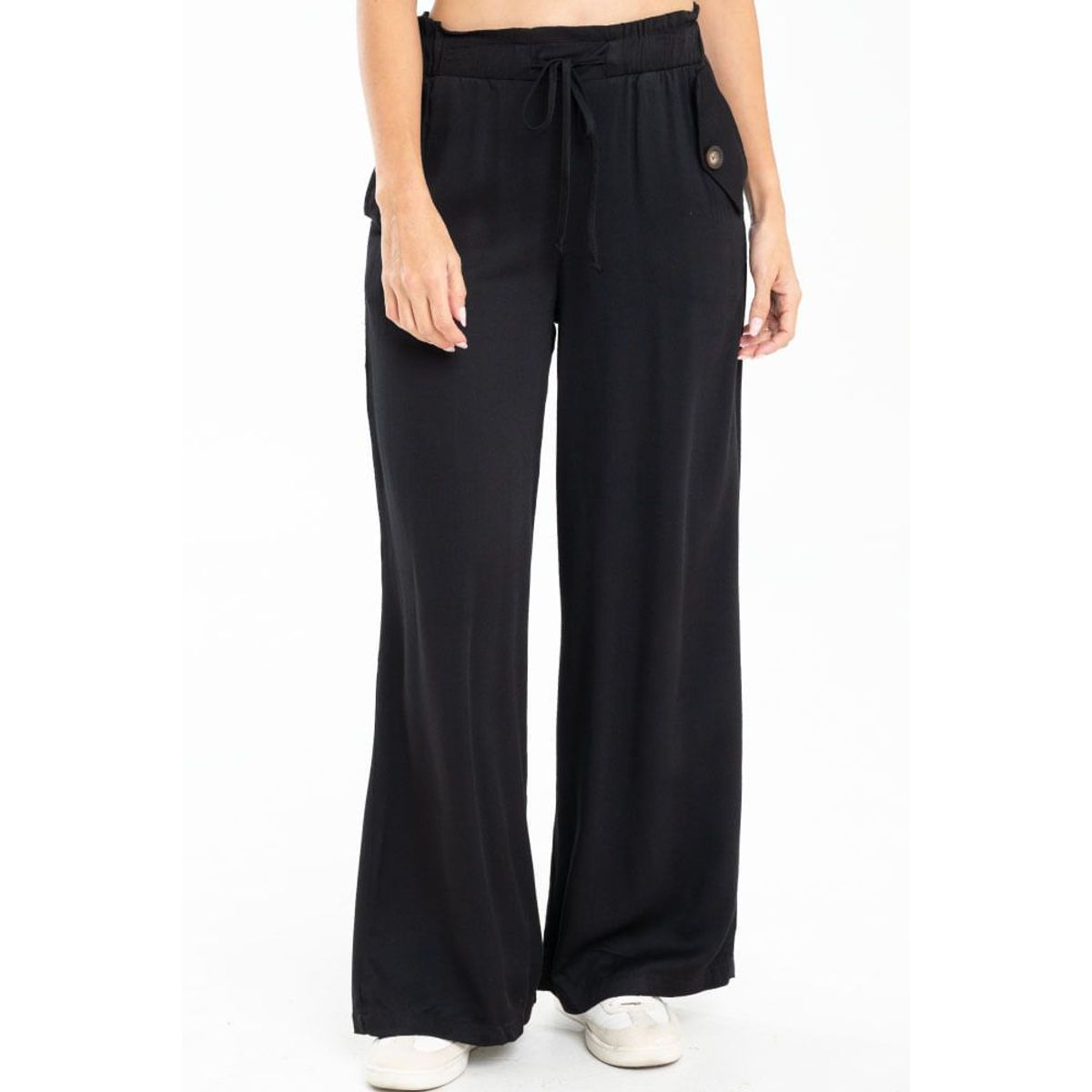 RAGGED - Pantalon ancho chalis Negro Ragged
