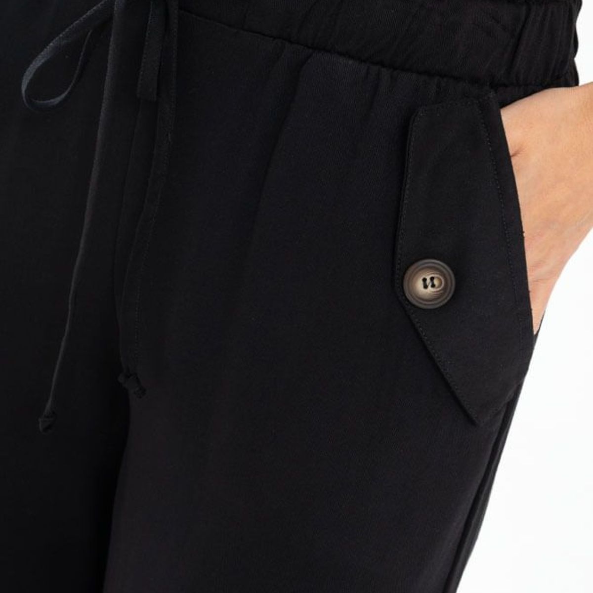 RAGGED - Pantalon ancho chalis Negro Ragged