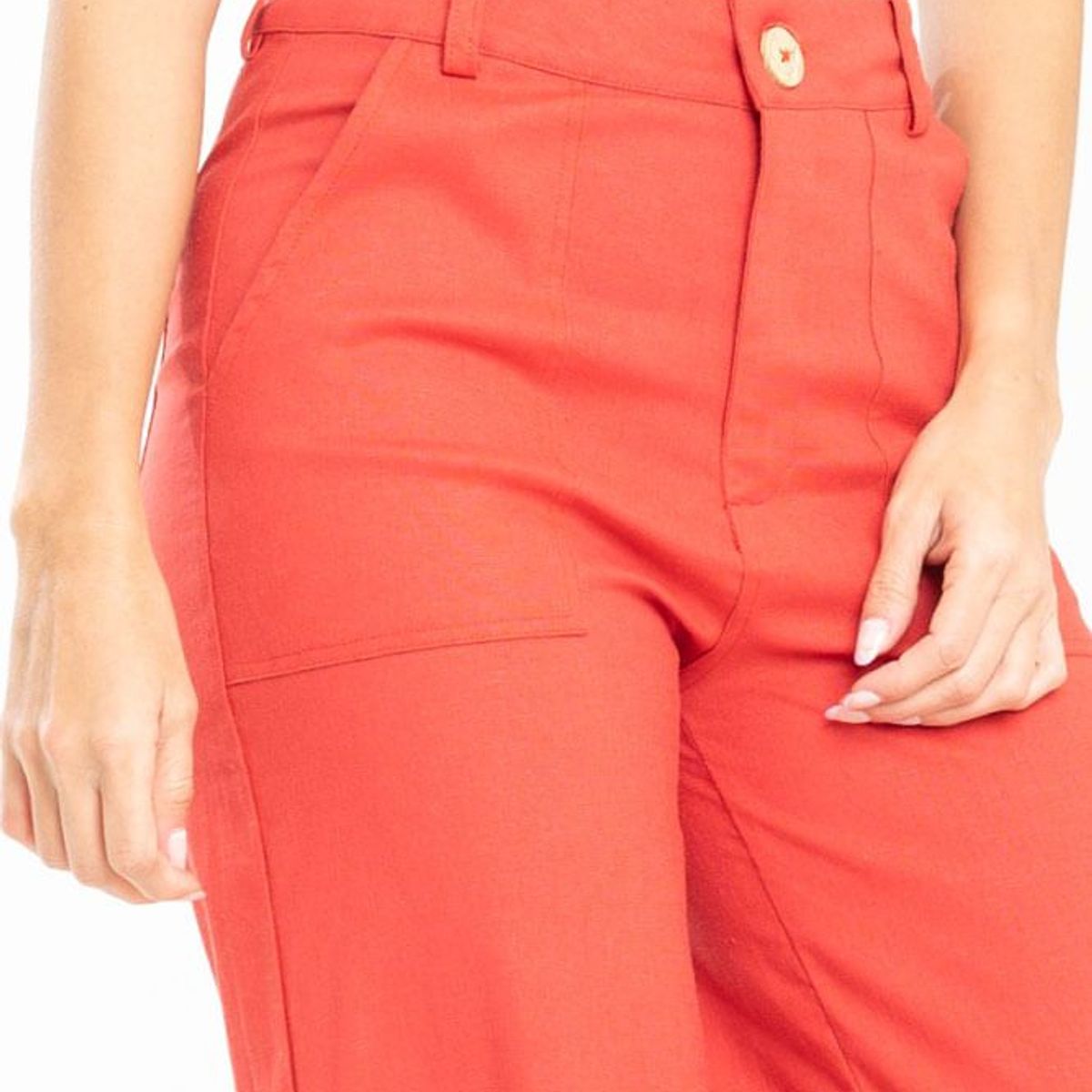 RAGGED - Pantalon lino Rojo persa Ragged.
